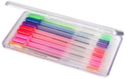 Slim Line  Pen/Pencil Box, 6902AG slim line pen pencil box, container, pocket sized, impact resistant, crystal clear, marker, 6902AG