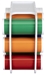 Mini Vinyl Storage Rack, 6866AG Side View with Green Orange and Red Vinyl Roll