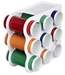 Mini Vinyl Storage Rack, 6866AG in a Perspective View Showing the Red Orange and Green Vinyl Rolls