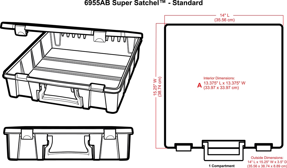 Super Satchel 1 Compartment Translucent 6955AB 9000AB ArtBin#1