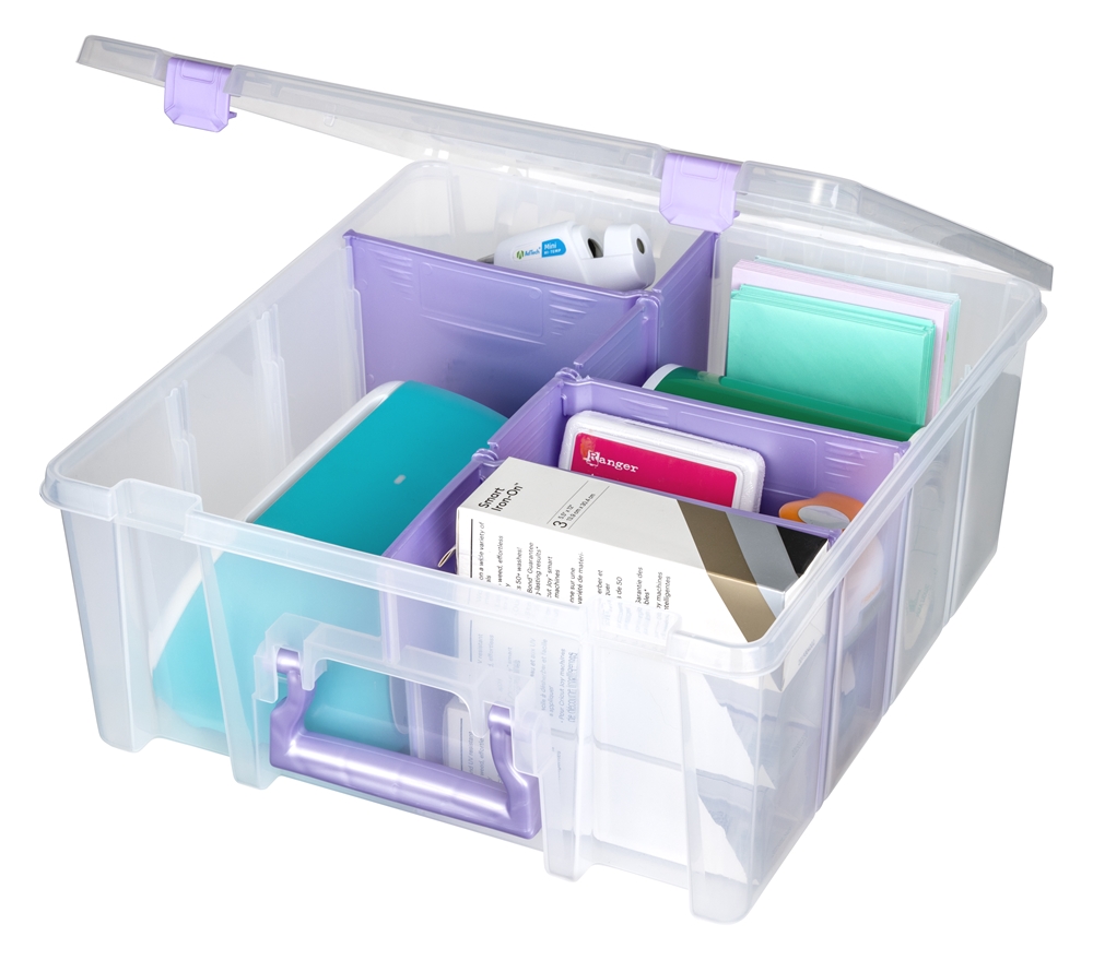 ARTBIN SUPER SATCHEL STORAGE BOX for craft is stackable with 6 compartments