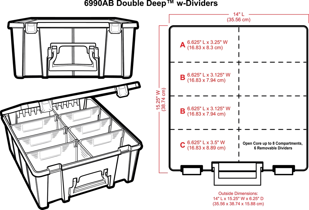 Artbin Super Satchel Double Deep Box with Dividers - Aqua Mist