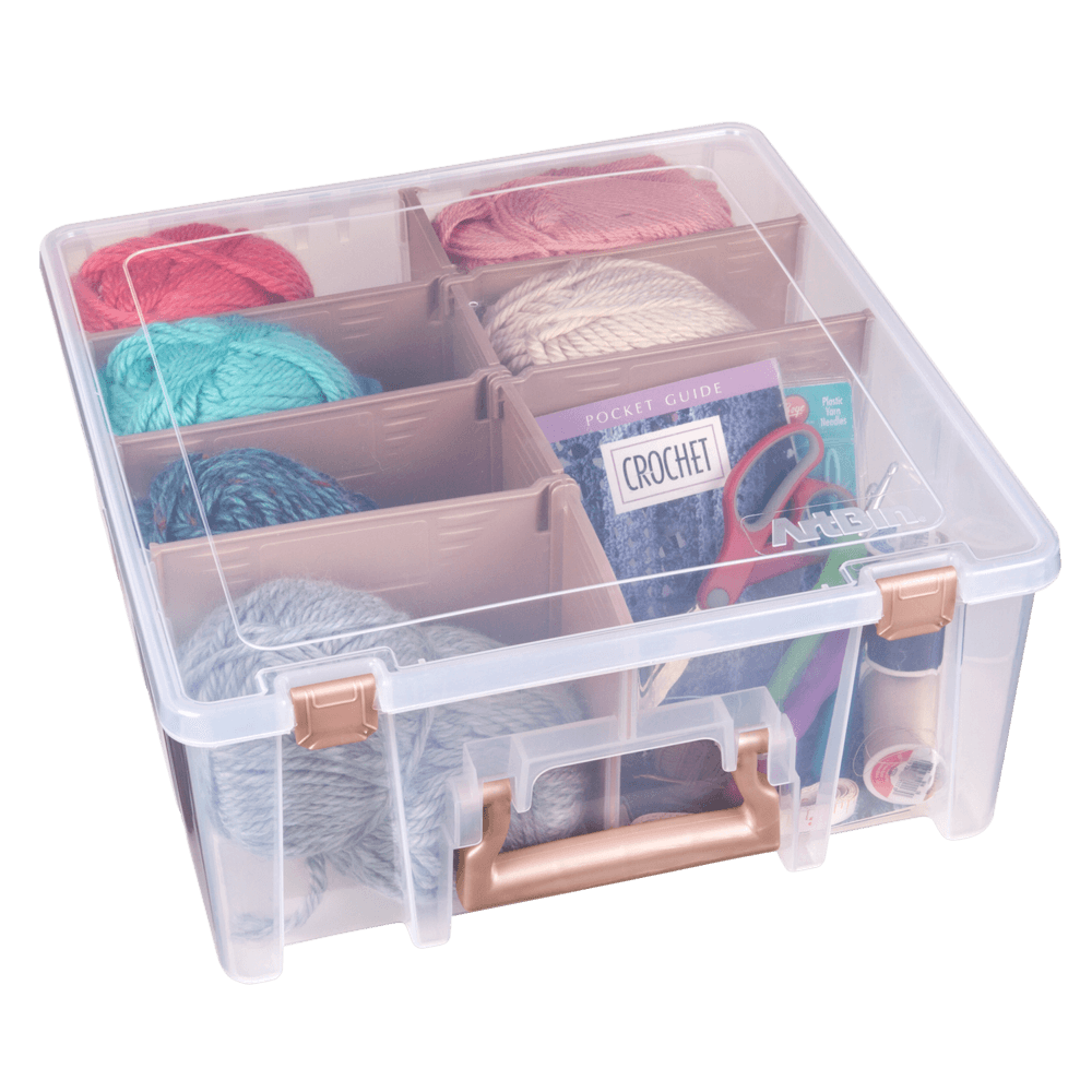 ArtBin Super Satchel Box, Double Deep with Lift Out Tray & Dividers 