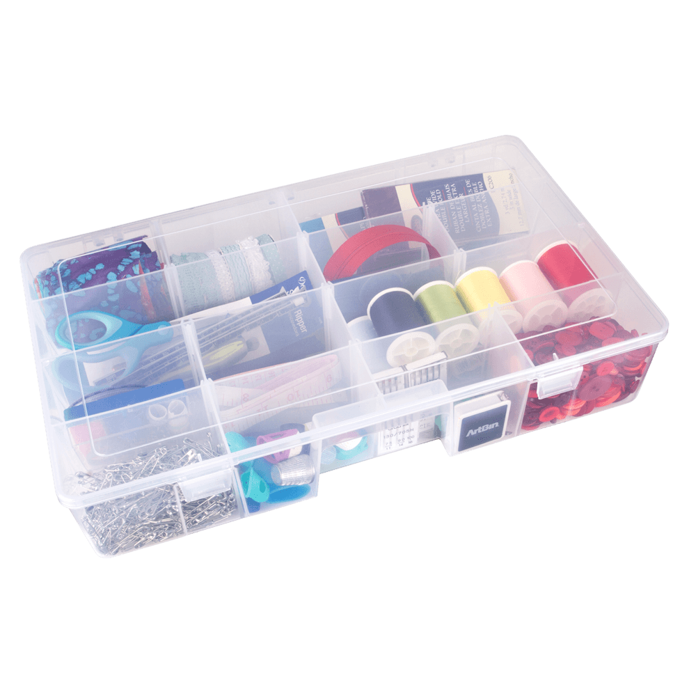 ArtBin 6980AG XL Solutions Box with Dividers, Art & Craft Organizer, [1]  Plastic Storage Case, Clear