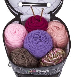 Yarn Drum, Knitting And Crochet Tote Bag - Gray Print, 6804SA
