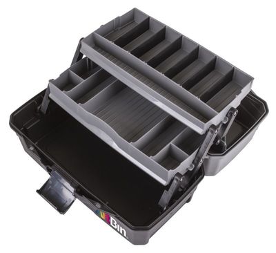 ArtBin 6891AG 1-Tray Art Supply Box, Portable Art & Craft Organizer with  Lift-Up Tray, [1] Plastic Storage Case, Gray/Black
