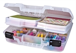 15 inch  Quick View&trade; Case-Deep Base - Div. Interior/Lift-Out Tray, 6962AB 15&quot;  quickview, quick view case, 15 inch, deep base, carry case, box, satchel, artbin, 6962AB, divided, dividers, coloring book, pens, pencils, markers, drawing