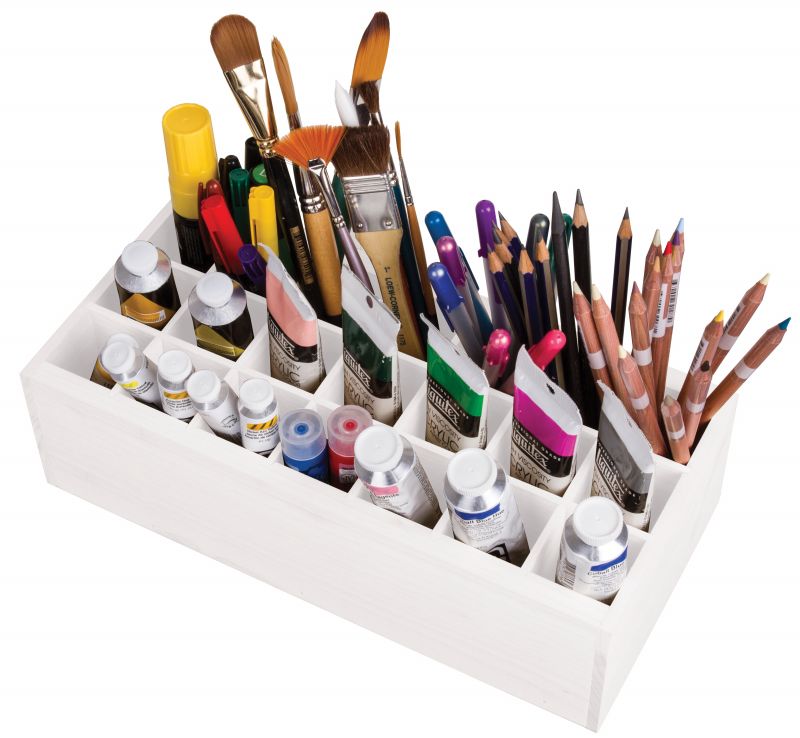 Sanfurney Paint Storage Tray, 21 Compartment Arts and Crafts Supply Storage  Paint Organization for Craft Paints, Oil Tubes and Watercolor Paints
